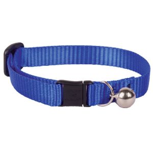 cat safety collar in blue with bell