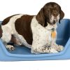 fabri form pet bed with dog laying down inside