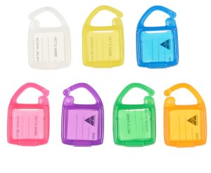 "aussie" waterproof pet tags in a variety of colors